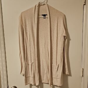 H&M Cream Open-Front Women's Cardigan with Pockets